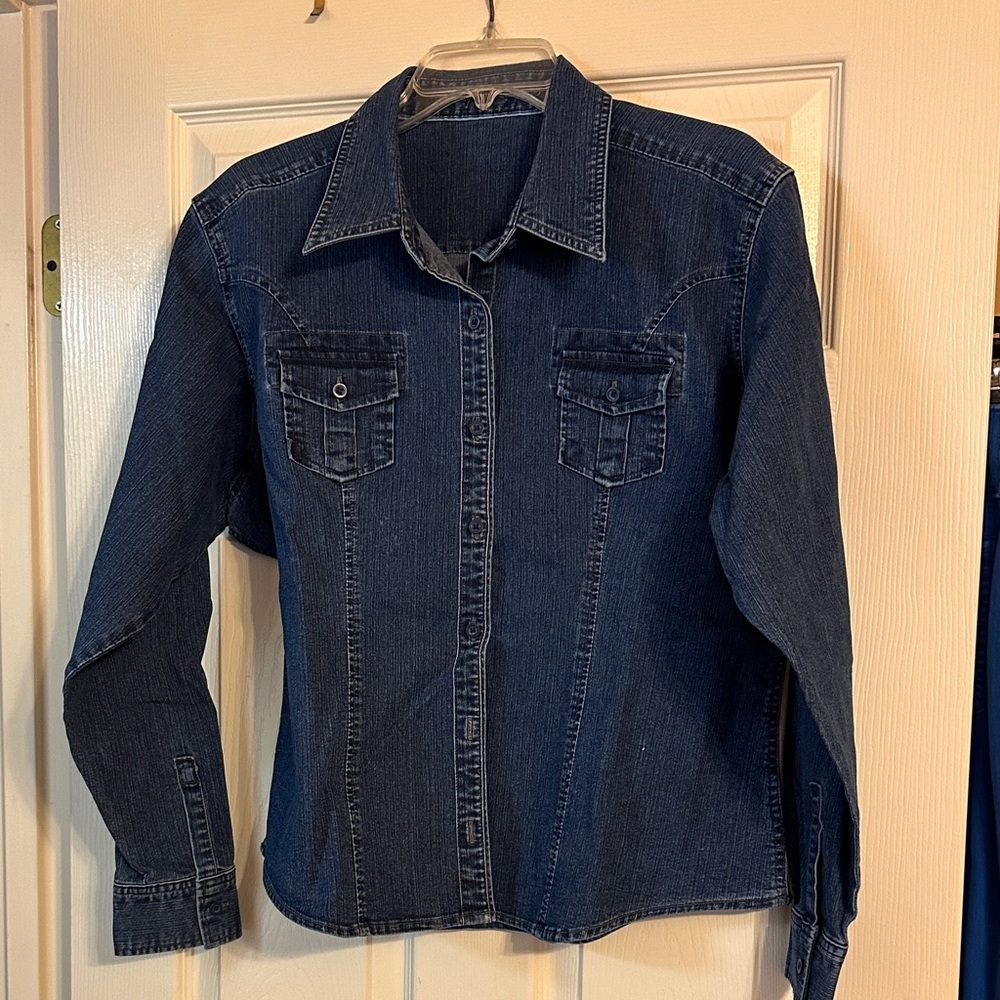 Riders by Lee Dark Blue Button Down Shirt or Jacket